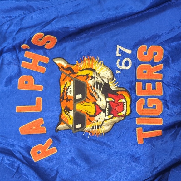 Polo Ralph Lauren Jacket Men's L Blue Satin Ralph's Tigers Varsity Letterman P - Picture 10 of 15